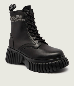 Karl Lagerfeld Skórzane botki KREEPER WEDGE