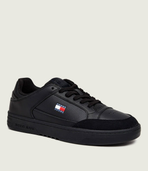 Tommy Jeans Skórzane sneakersy | zamsz