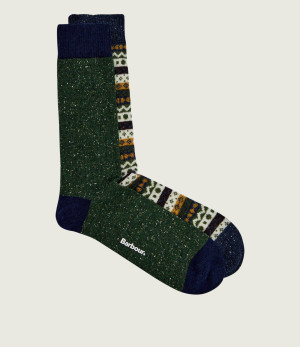 Barbour Wełniane skarpety 2-pack Fair Isle | z dodatkiem jedwabiu