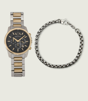 Armani Exchange Zegarek + bransoleta Banks Chronograph AX7148SET