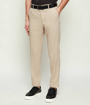 BOSS BLACK Lniane spodnie P-Perin-RDS-WG-262 | Tapered fit