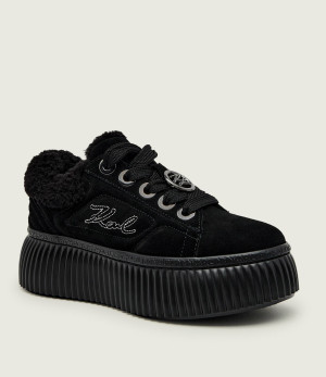 Karl Lagerfeld Sneakersy KREEPER LO | shearling | zamsz