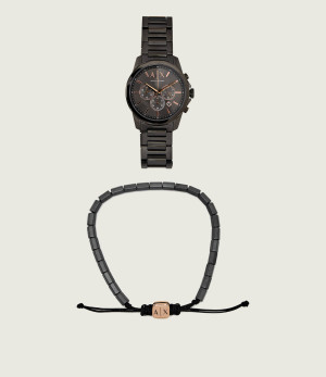 Armani Exchange Zegarek + bransoleta Banks Chronograph AX7170SET