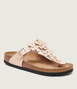 Birkenstock Skórzane japonki Gizeh Flowers | narrow fit
