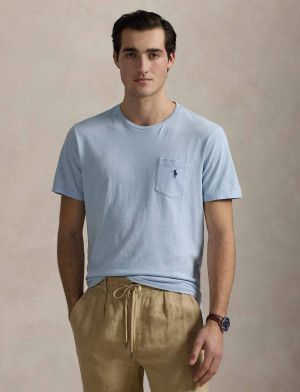 POLO RALPH LAUREN T-shirt | Regular Fit | z dodatkiem lnu