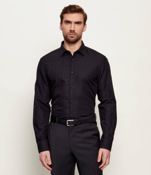 HUGO Koszula Kenno | Slim Fit | z dodatkiem lnu