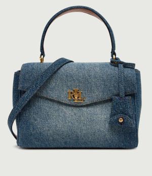 LAUREN RALPH LAUREN Jeansowy kuferek Farrah | z dodatkiem skóry