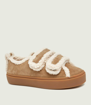 INUIKII Skórzane sneakersy Velcro | shearling