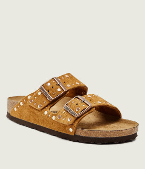 Birkenstock Klapki Arizona Rivet LEVE | zamsz | narrow fit