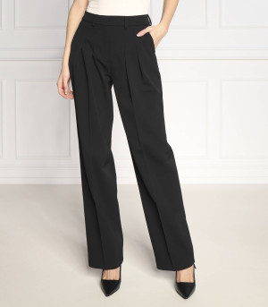 Calvin Klein Spodnie TWILL PLEATED | Straight fit | z dodatkiem wełny