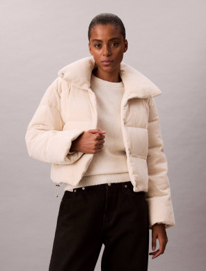 Calvin Klein Jeans Puchowa kurtka | Relaxed fit | sztruks