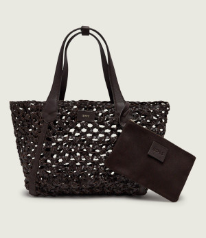 BOSS BLACK Skórzana shopperka + saszetka Lenah