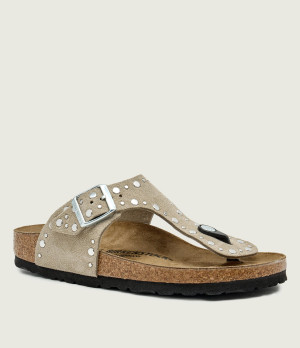 Birkenstock Japonki Gizeh Rivet LEVE | narrow fit | zamsz
