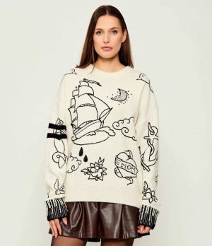 Pinko Wełniany sweter Andros | Loose fit