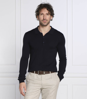 HUGO Wełniane polo San Pepe | Slim Fit