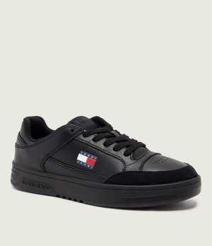 Tommy Jeans Skórzane sneakersy | zamsz