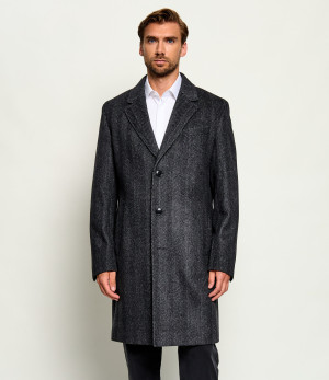 BOSS BLACK Wełniany płaszcz H-Jared-264 | z dodatkiem kaszmiru