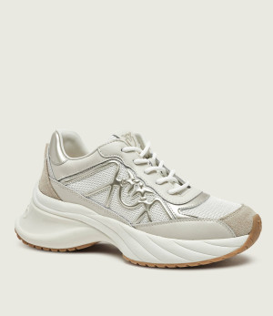 Pinko Skórzane sneakersy Ariel 33 | zamsz