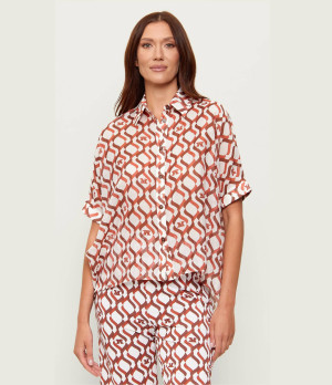 MM Koszula Bchariete | Relaxed fit | z dodatkiem jedwabiu