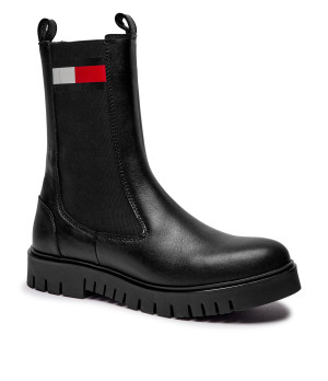 Tommy Jeans Skórzane sztyblety