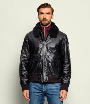 Joop! Skórzana kurtka Dalko | Regular Fit | z dodatkiem wełny