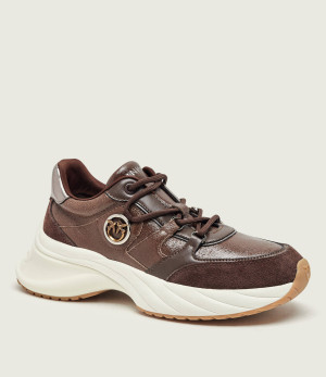 Pinko Skórzane sneakersy Ariel 36 | zamsz