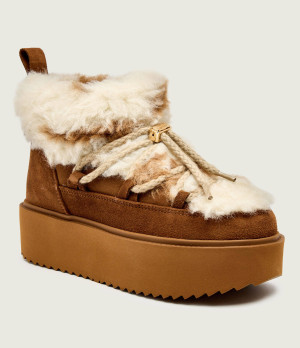 INUIKII Śniegowce TEDDY PLATFORM | shearling | zamsz