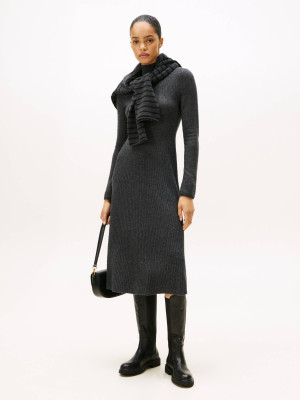 Tommy Hilfiger Wełniana sukienka MOCK-NK