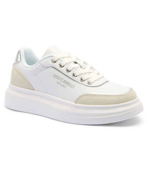 Just Cavalli Skórzane sneakersy | zamsz