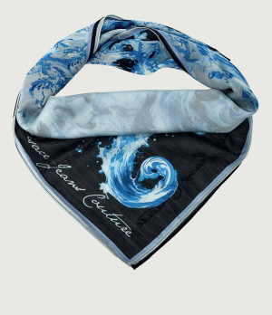 Versace Jeans Couture Wełniana chusta | z dodatkiem jedwabiu