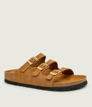 Birkenstock Skórzane klapki Florida Fresh | narrow fit