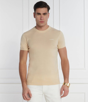 GUESS T-shirt | Regular Fit | z dodatkiem jedwabiu