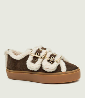 INUIKII Sneakersy Low | shearling | zamsz