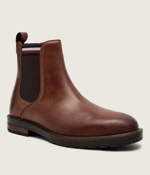 Tommy Hilfiger Skórzane sztyblety