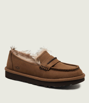UGG Skórzane Ocieplane loafersy W Ellis | z dodatkiem wełny