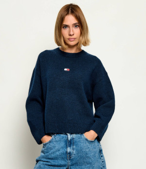 Tommy Jeans Sweter | Regular Fit | z dodatkiem wełny