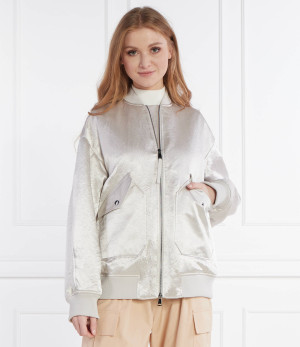 MM Satynowa kurtka bomber | Oversize fit | z dodatkiem wełny