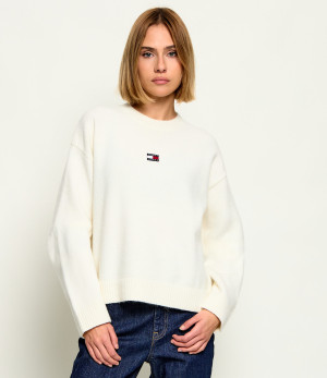 Tommy Jeans Sweter | Relaxed fit | z dodatkiem wełny
