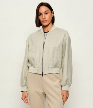 Armani Exchange Lniana kurtka bomber | Oversize fit