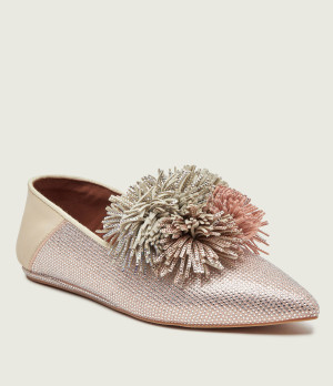 Kurt Geiger Baleriny POM POM POINT | z dodatkiem skóry
