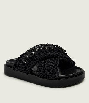 INUIKII Klapki WOVEN STONES | z dodatkiem skóry