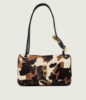 Marc Jacobs Skórzana torebka na ramię The Cow Haircalf Mini Dual Shoulder Bag