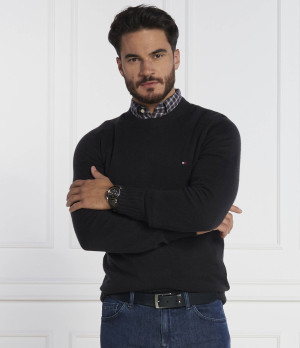 Tommy Hilfiger Wełniany sweter MULTI HTR MERINO CREW NECK | Regular Fit
