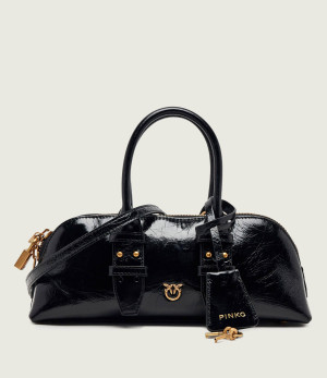 Pinko Skórzany kuferek Bowling Bag Horizontal