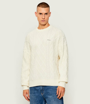 Guess Jeans Sweter | Relaxed fit | z dodatkiem wełny