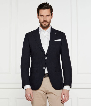 BOSS BLACK Marynarka z poszetką H-Hutson-233 | Slim Fit | z dodatkiem wełny