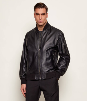 BOSS ORANGE Skórzana kurtka bomber Jakri | Regular Fit