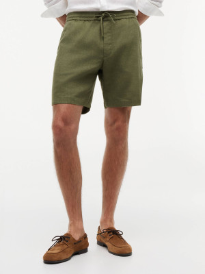Tommy Hilfiger Lniane szorty chino DOVER | Regular Fit