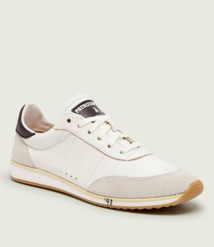 Patrizia Pepe Skórzane sneakersy | zamsz