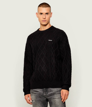 Guess Jeans Sweter | Relaxed fit | z dodatkiem wełny